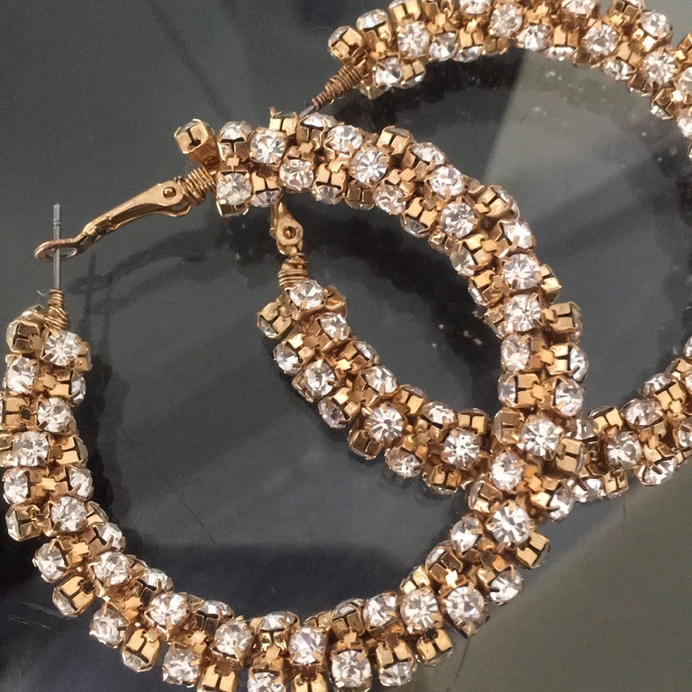 Beautiful rhinestoned hoops